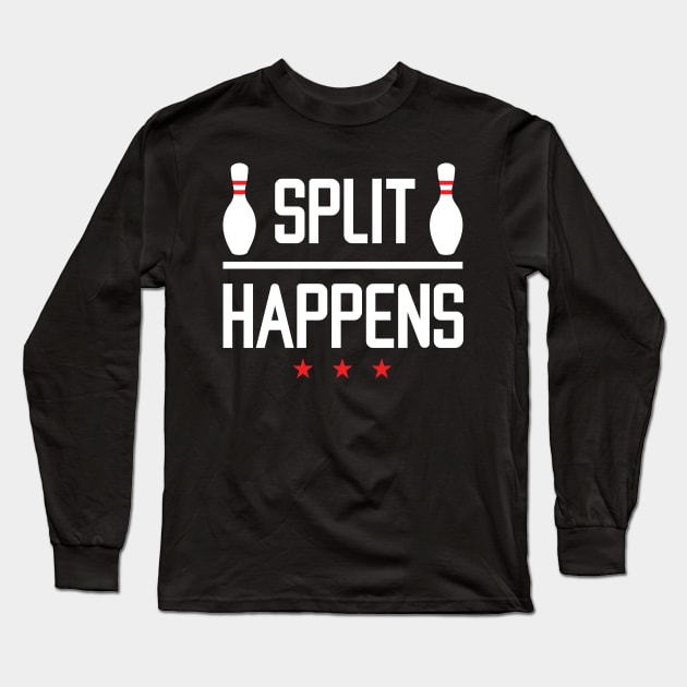 Bowling Split Happens - Bowling Lover Long Sleeve T-Shirt by fromherotozero